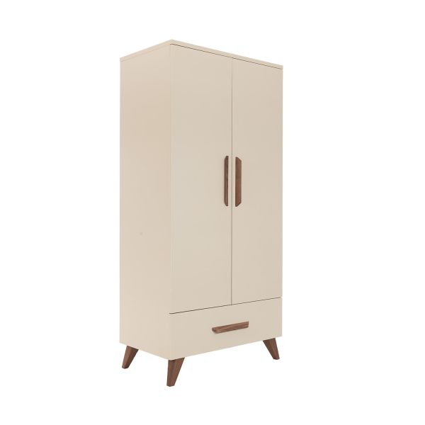 TWF Ledikant 60 x 120 - Commode 3 Laden - Hanglegkast 2 Deuren 1 Lade Salerno Walnoot