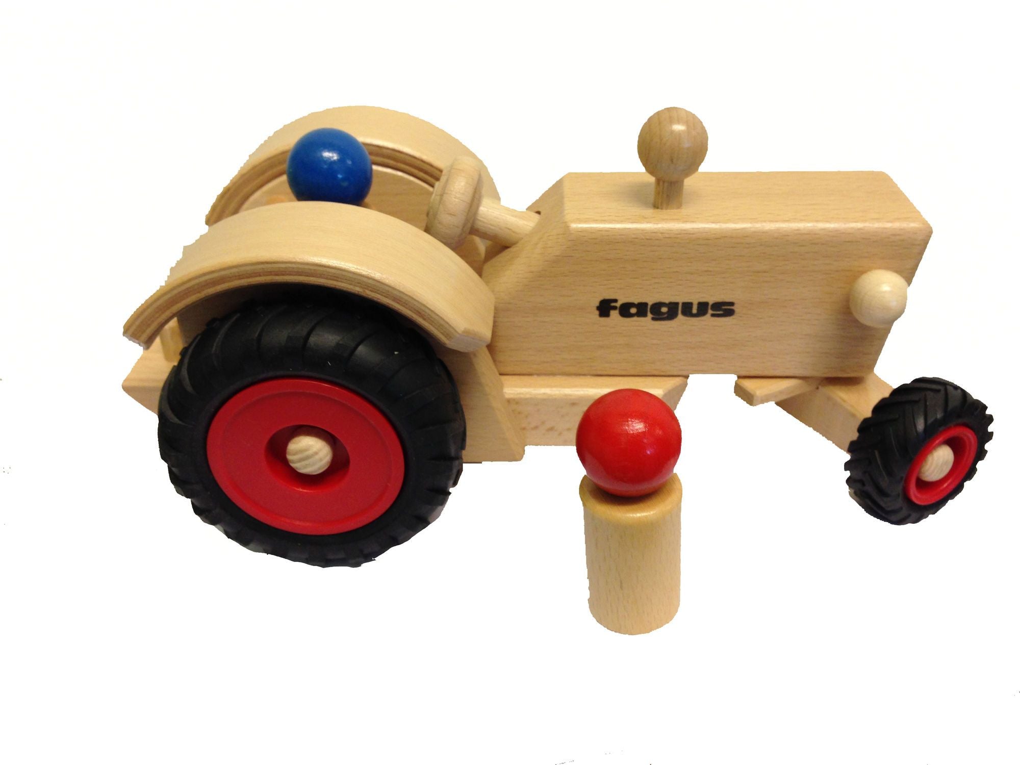 Fagus houten bestuurbare tractor met 2 poppetjes 10.21