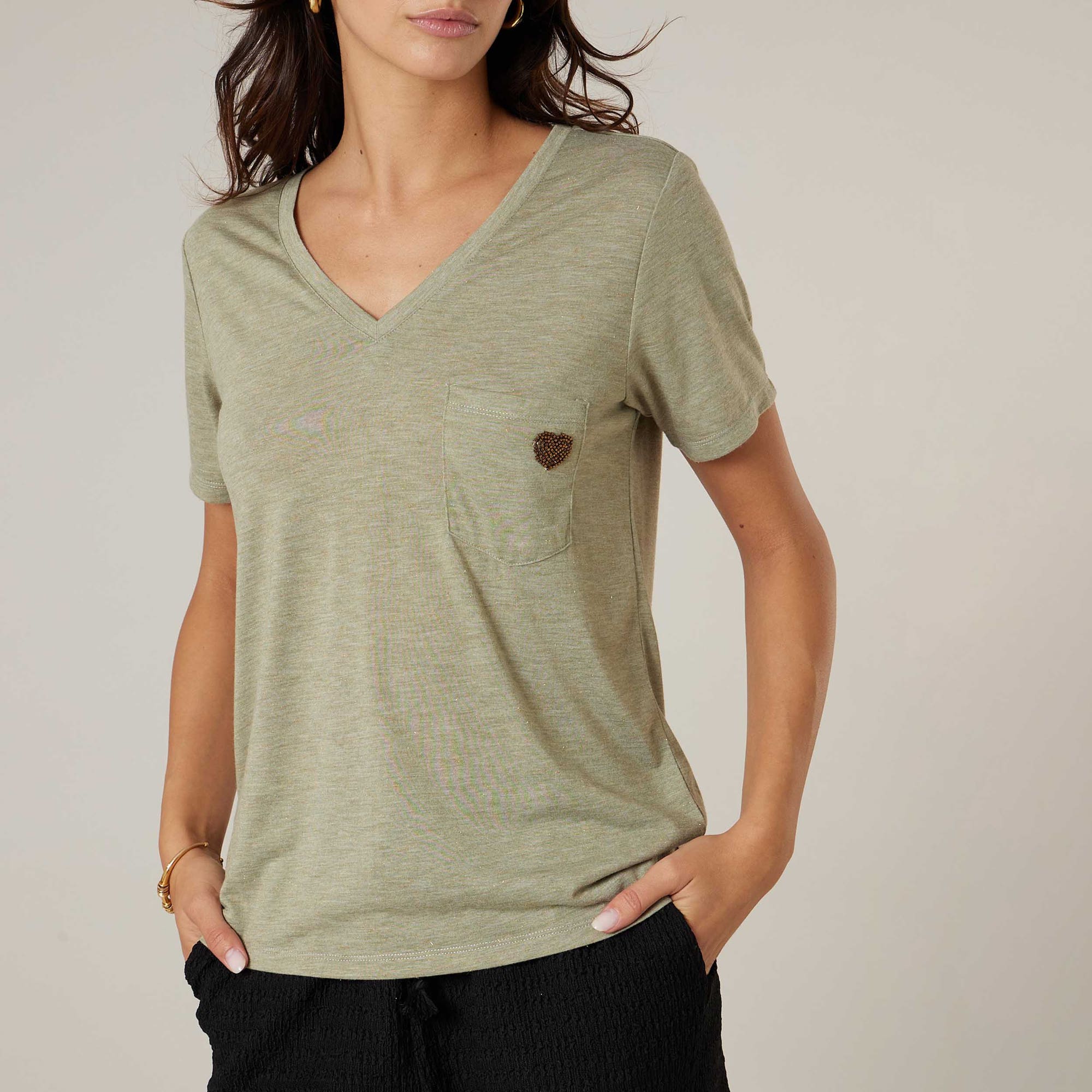 T-shirt Femme kaki