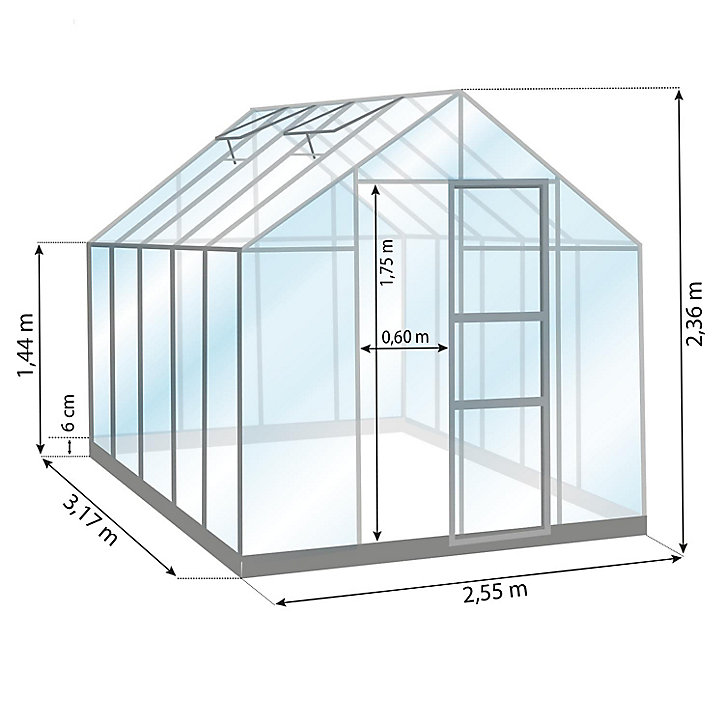Serre en verre Lams Carvi vert 8,10m²