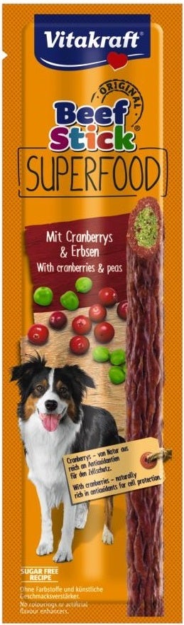 Vitakraft kauwstick Beef Stick Superfood cranberry en erwten 25 g
