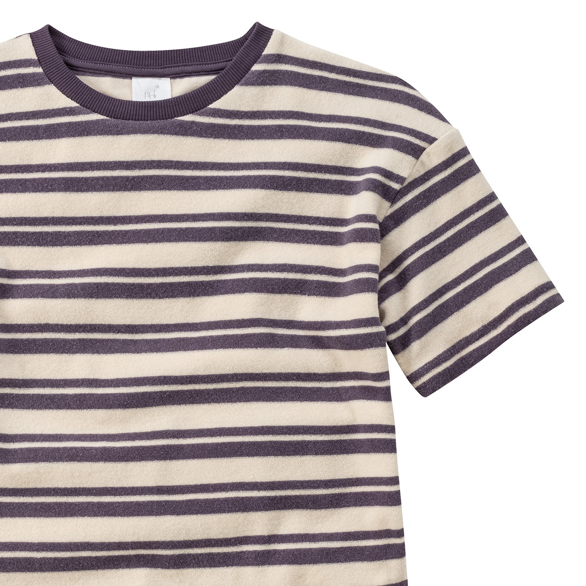 Jonas Nielsen Jungen Frottee-Shirt mit Streifen dunkellila / cremeweiss