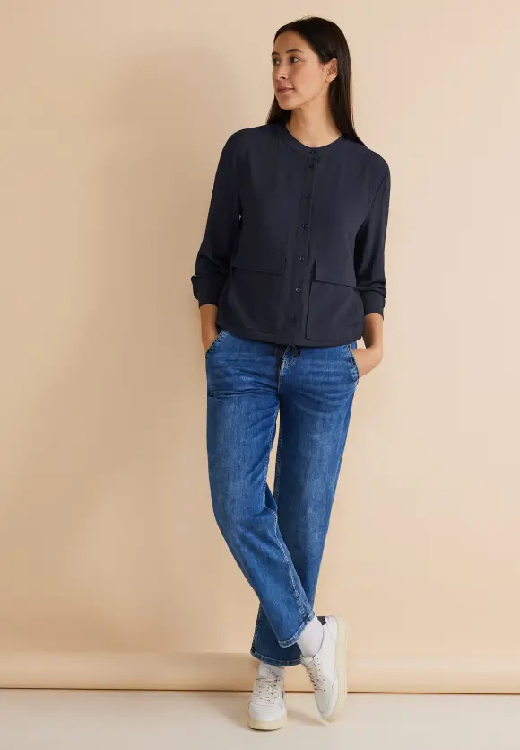 Overshirt Bluse - deep blue