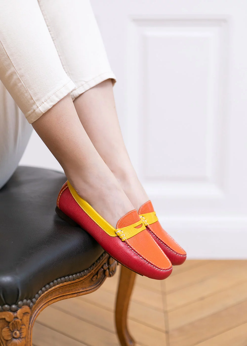 MOCASSIN LIZARD TRICOLOR RED