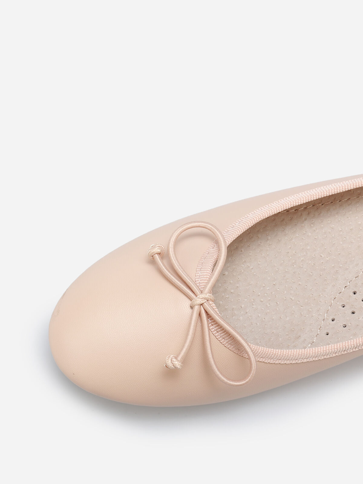 Ballerines à talon avec nœud- Nude