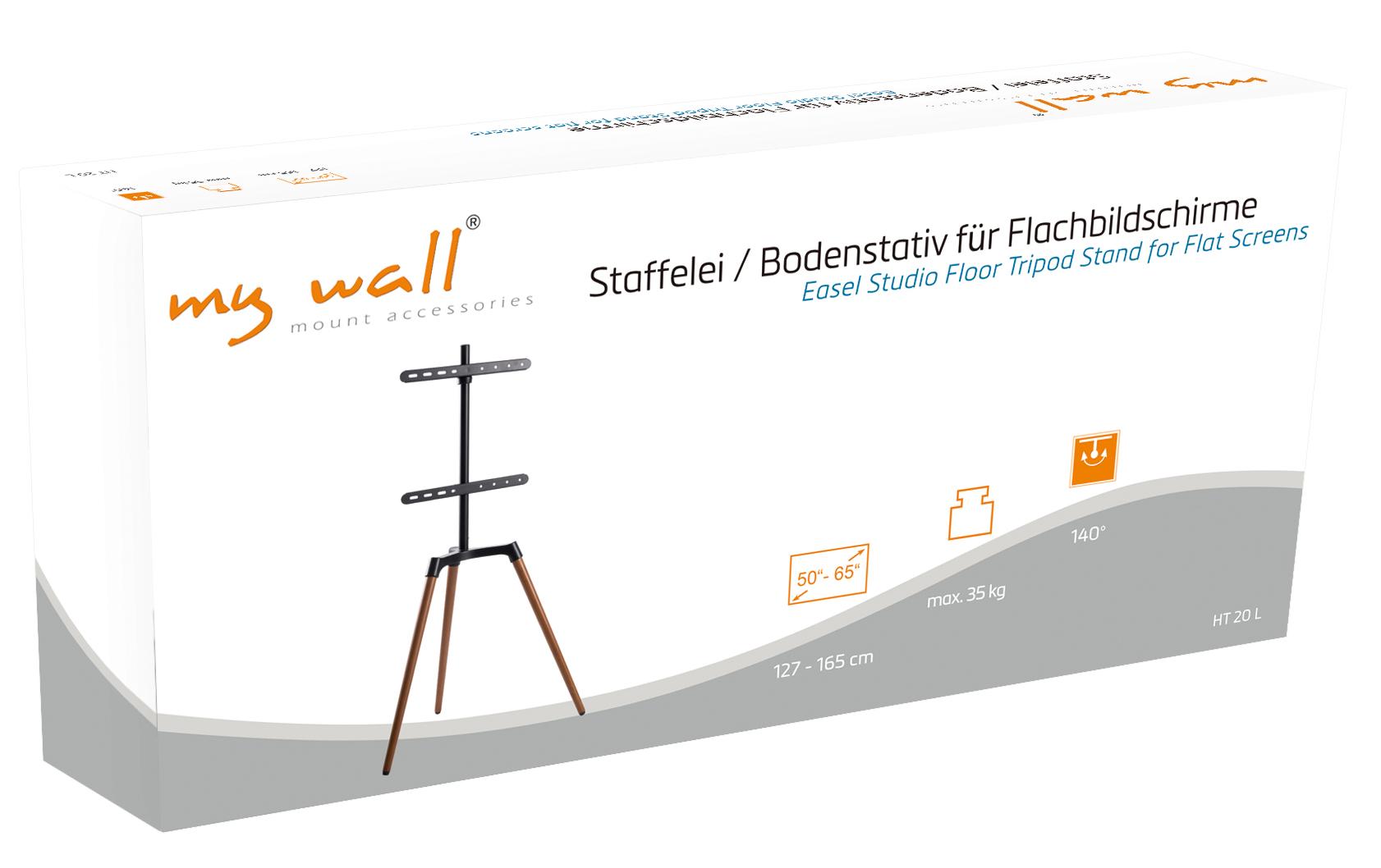 Staffelei My Wall HT20 Braun; Schwarz<br>Staffelei / Bodenstativ für Displays von 50'' - 65