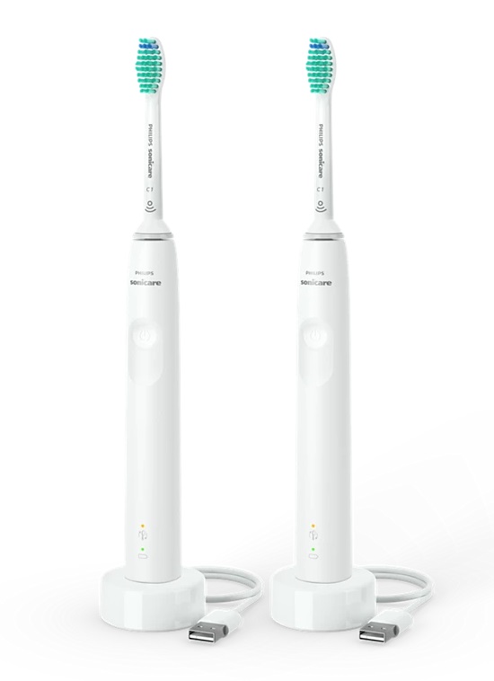 PHILIPS Sonicare 3100 Doppelpack 2x Bürstenkopf ProResults Andruckkontrolle weiss-weiss 1 Stk