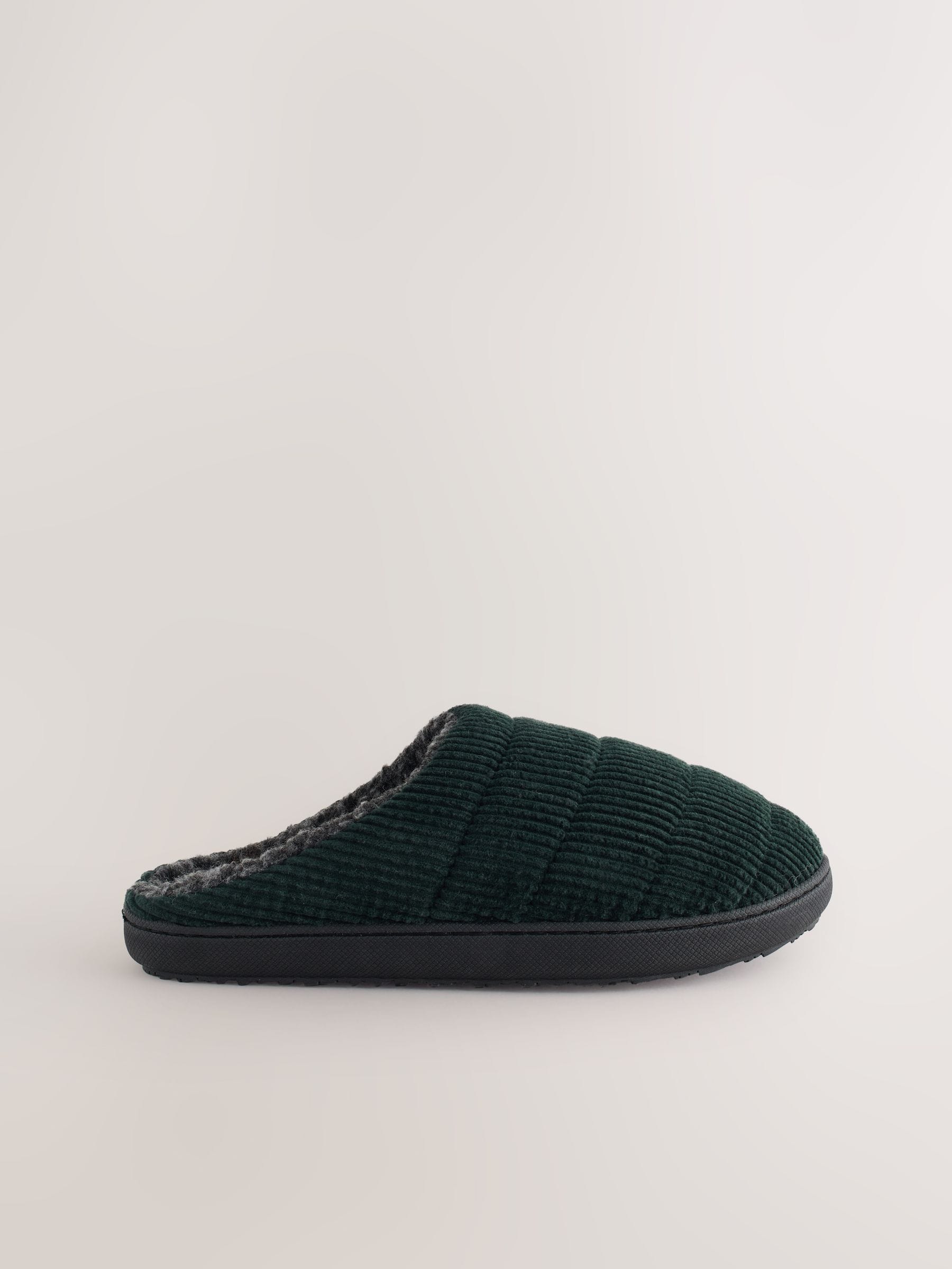 Groen - Corduroy pantoffelmuiltjes