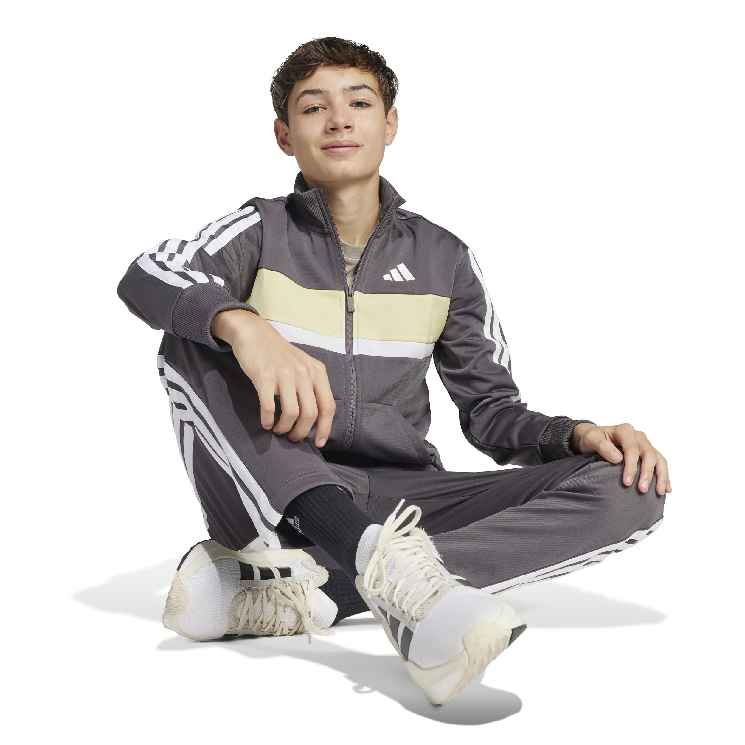 adidas 3Stripes Essentials Tiberio Survêtement Enfants - Gris Foncé, Multicouleur