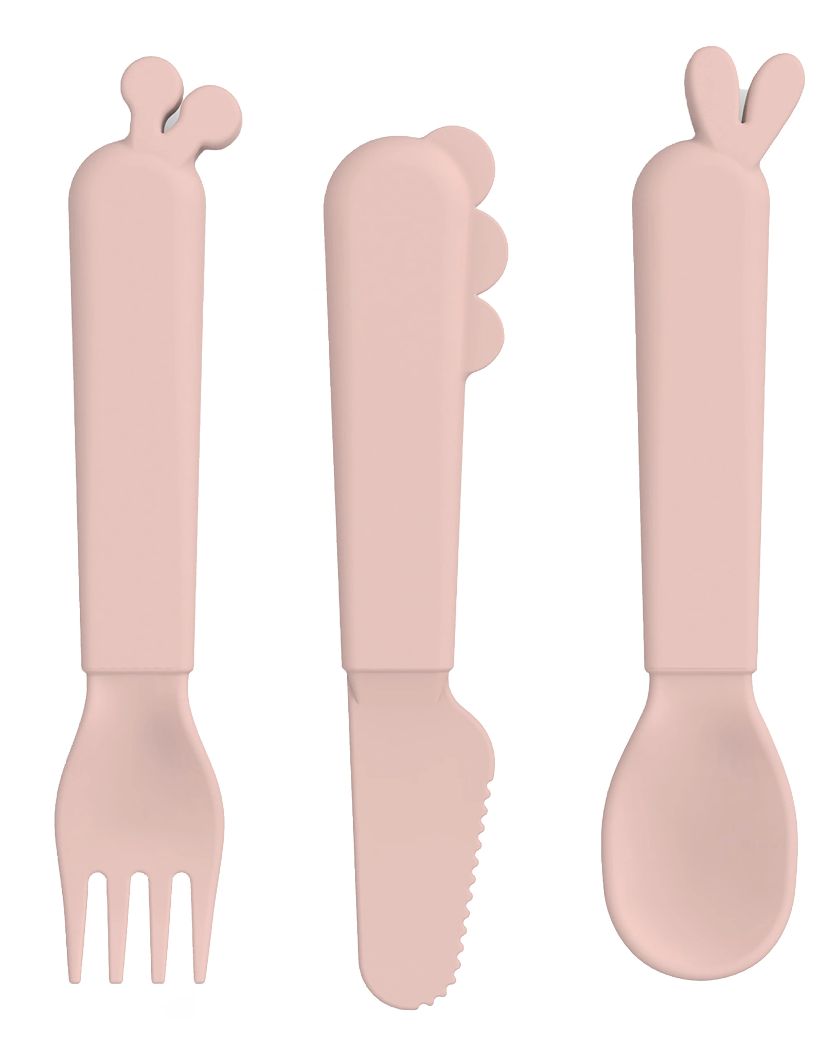 Besteck-Set KIDDISH - DEER FRIENDS 3-teilig in rosa