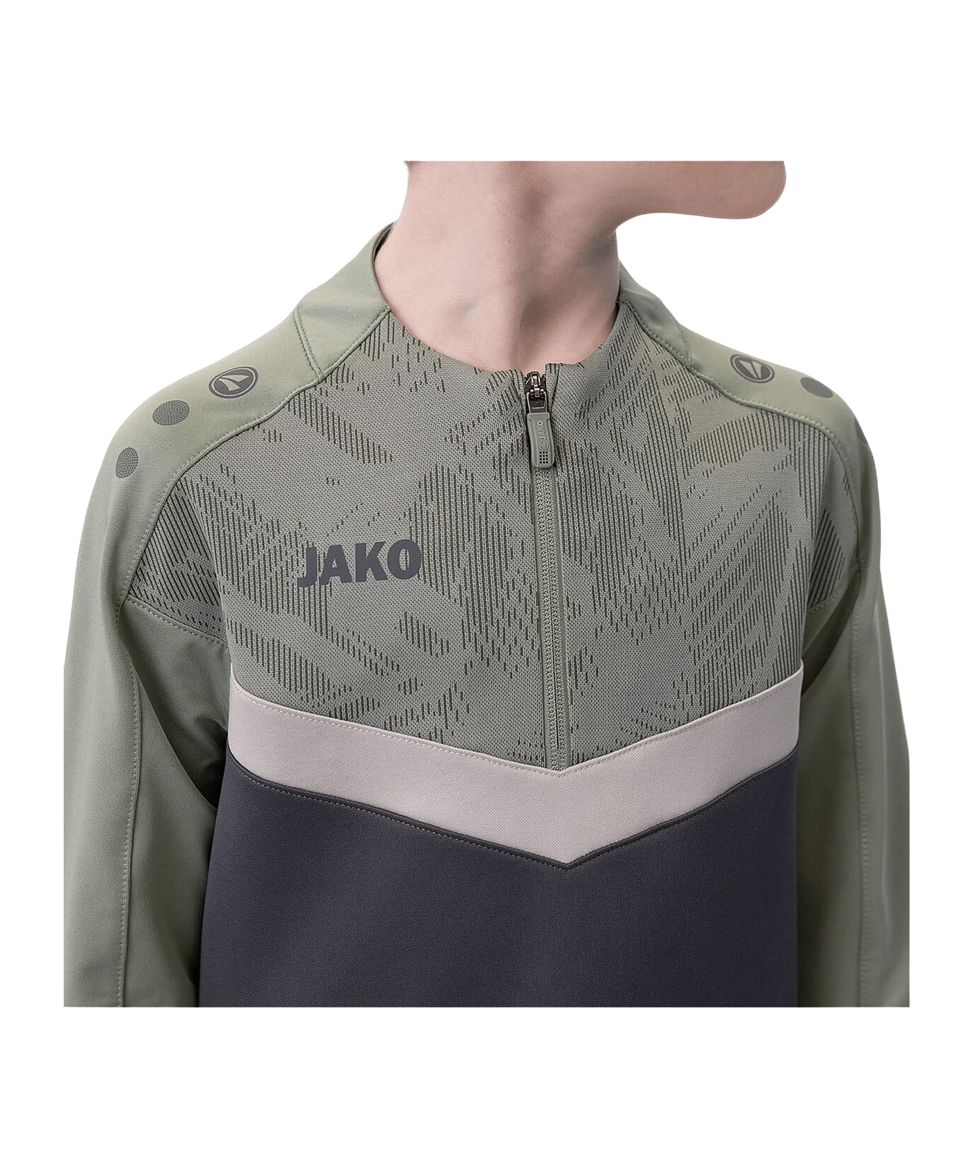 JAKO Iconic HalfZip Sweatshirt Kids Grau F852