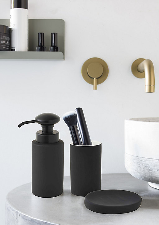 Distributeur de savon noir en céramique soft touch City