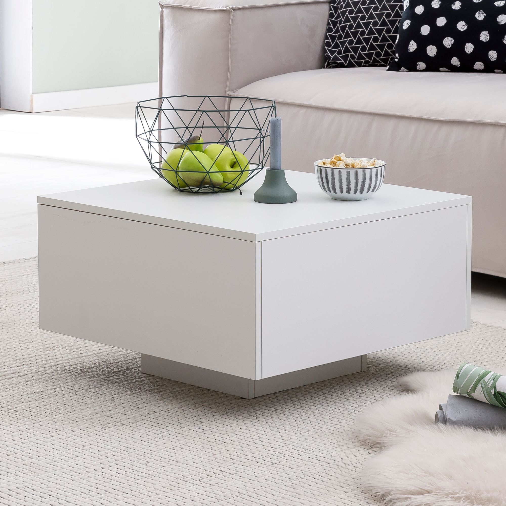 KADIMA DESIGN Holz Couchtisch, Stilvoller Wohnzimmer C-Tisch im puristischen Design