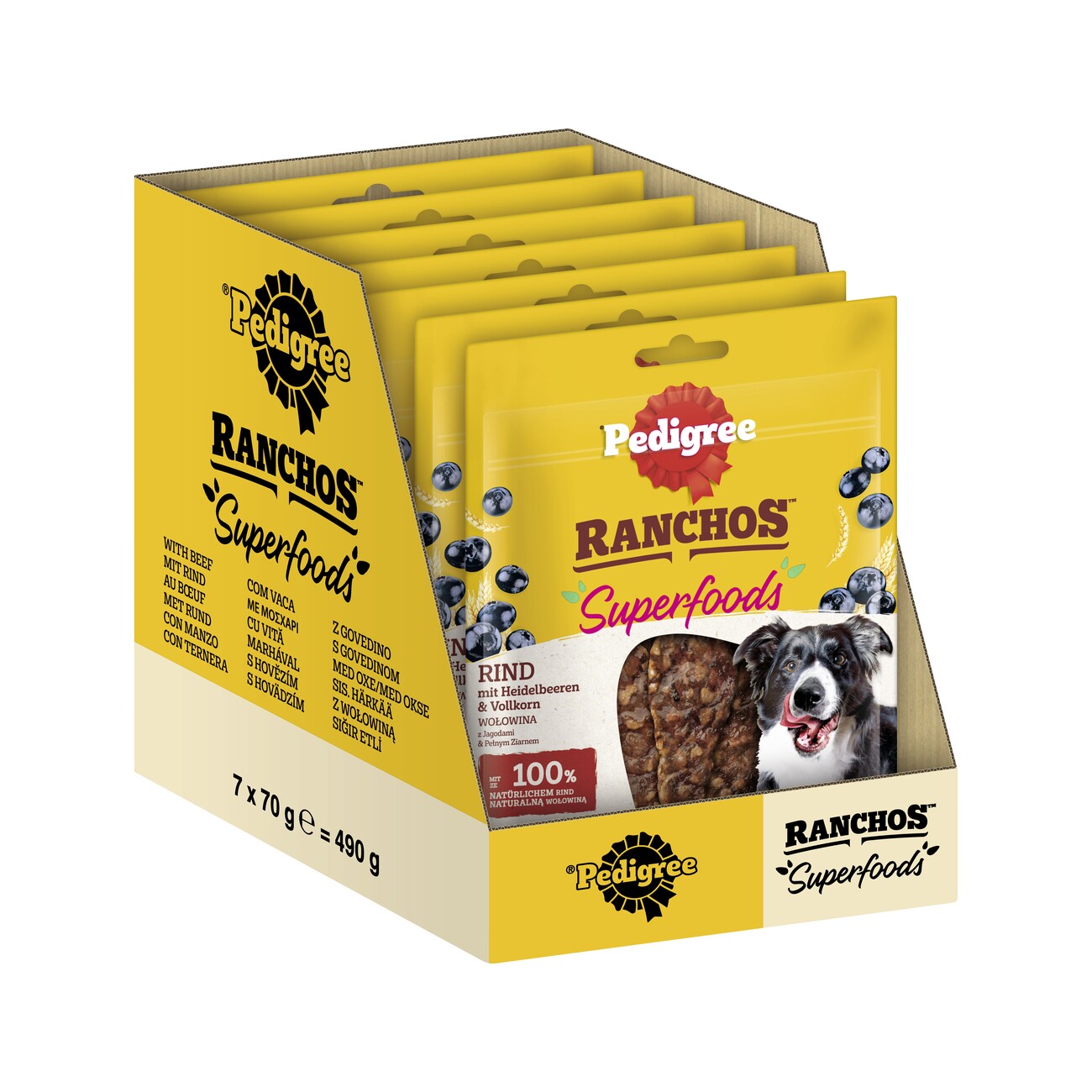 Pedigree Ranchos Superfoods 7x70g Rind