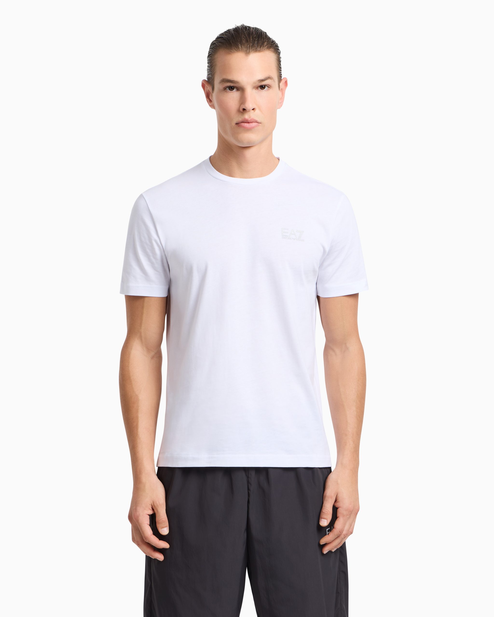 EA7 Emporio Armani 8NPT25 T-Shirt Heren Wit/Zilver