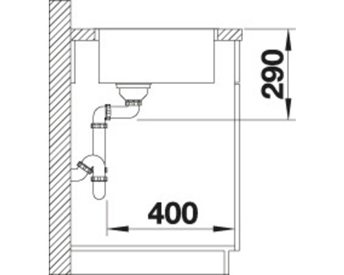 Blanco ANDANO 700-IF spoelbak, 740 x 440 mm, roestvrij staal, 522969