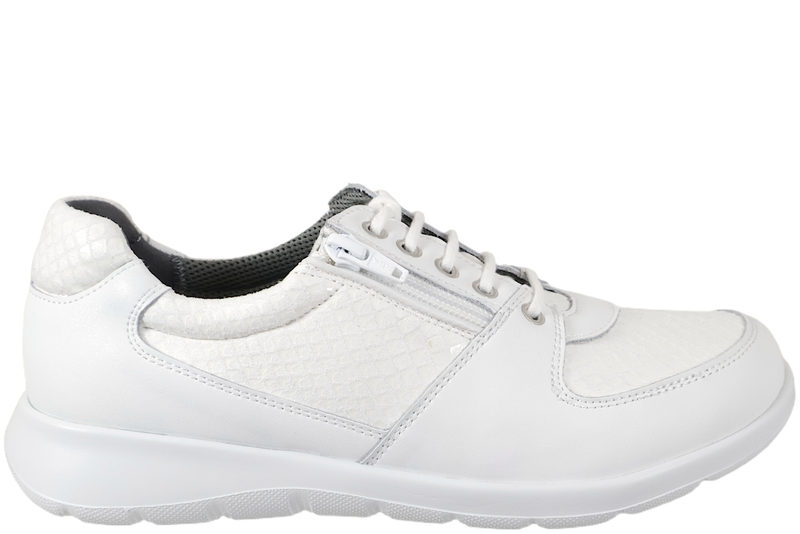 NEW FEET SKO I HVIDT SKIND OG TEKSITL
