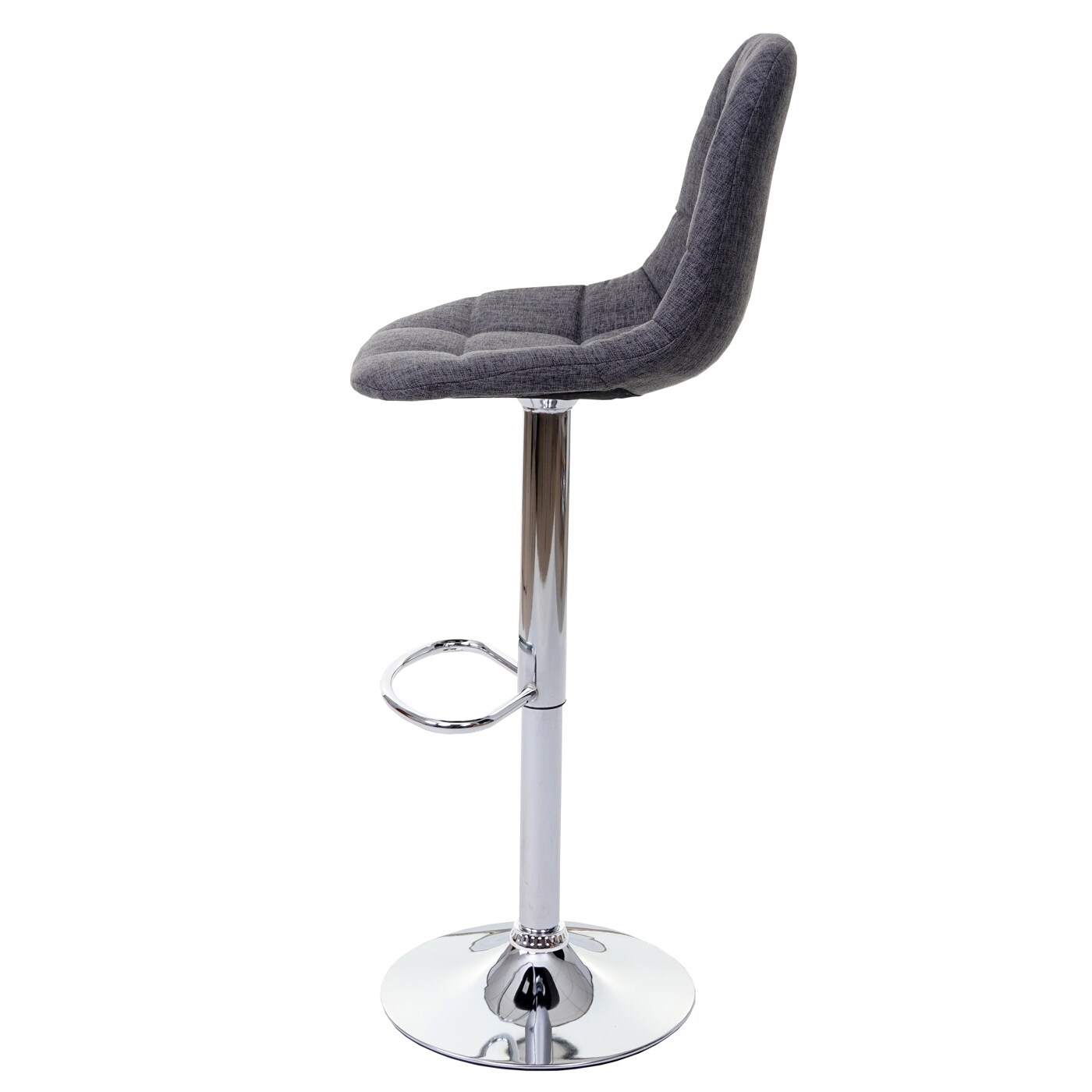Barhocker MCW-A67, Barstuhl Tresenhocker ~ grau Stoff/Textil, Fuß chrom