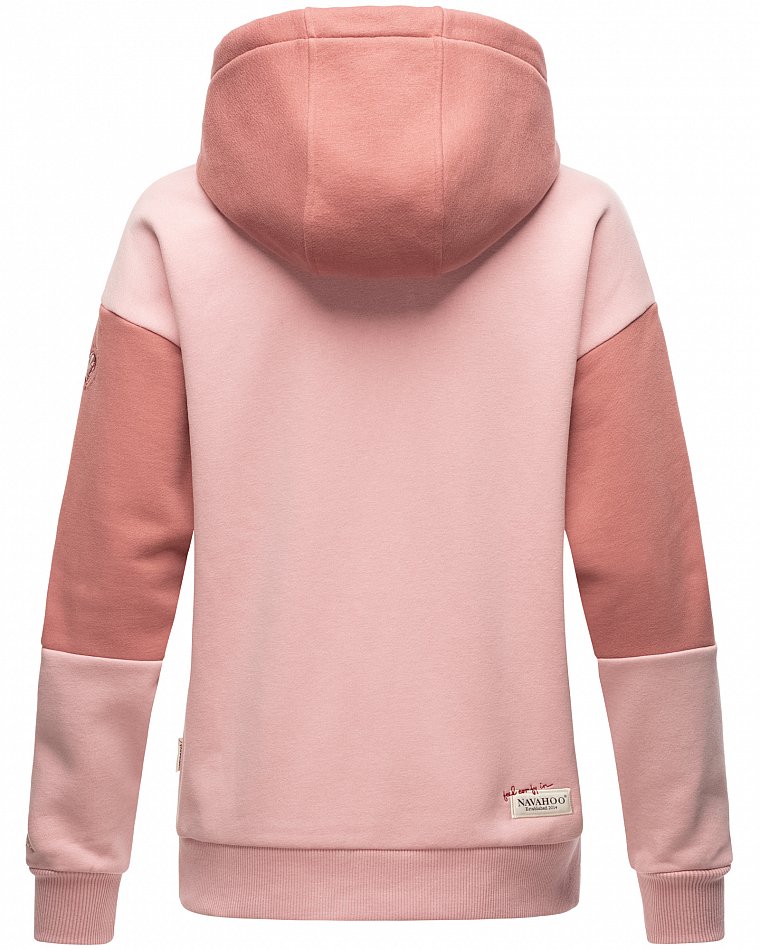 NAVAHOO Damen Kapuzensweatshirt Verspielter Hoodie Pullover im Colorblocking Look Babykätzchen