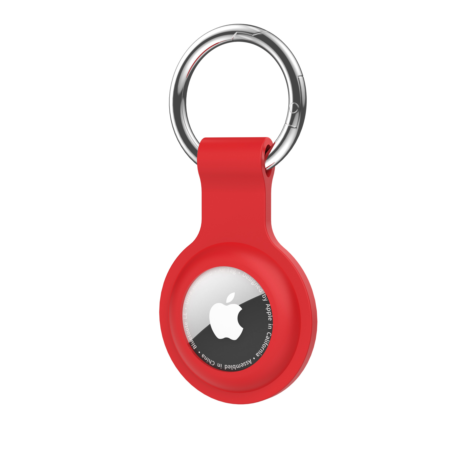 (5er Set) Apple AirTag Anhänger Silikon Case Hülle Schlüsselanhänger mit Schlüsselring - Rosa / Türkis / Weiss / Rot / Schwarz