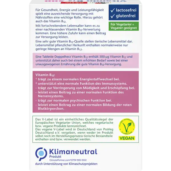 Großpackung Doppelherz Vitamin B12 500 Mini-Tabletten