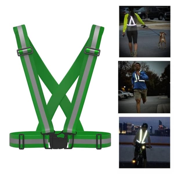Løpesele / refleksvest for løping og sykling - Mørkegrønn