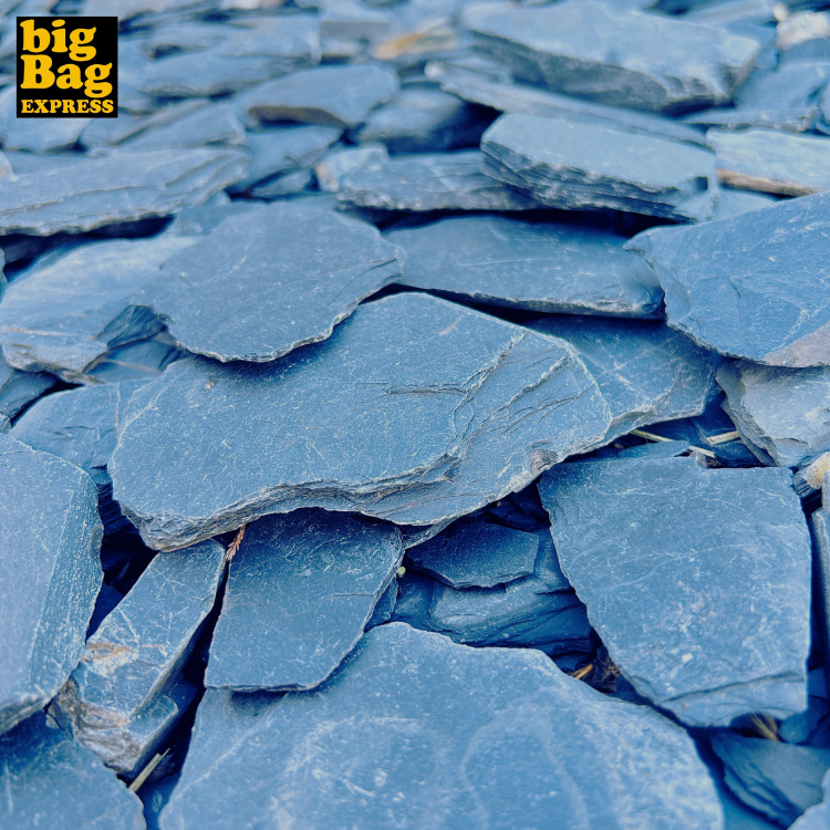 Big Bag de 1m³ (+/- 1500kg) Paillage Minéral Paillettes Ardoise Noire ø 30/80 mm - Livraison PREMIUM