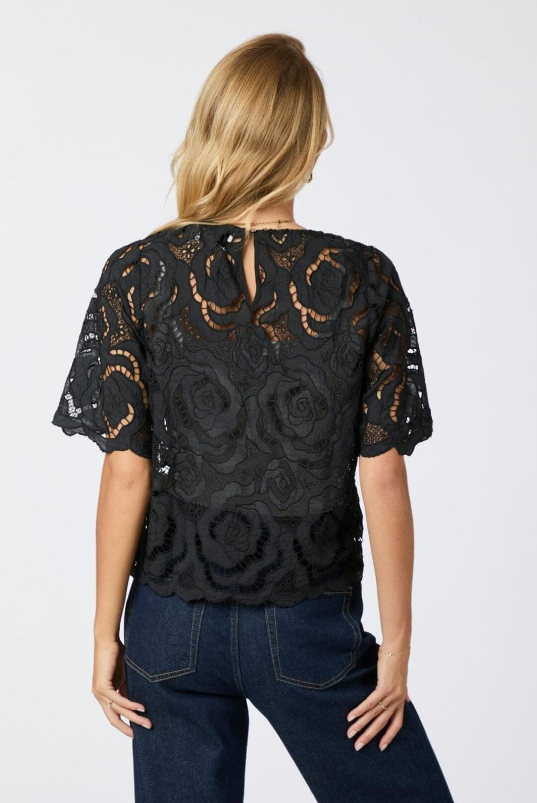 Neo Noir Trisha Big Lace Blouse