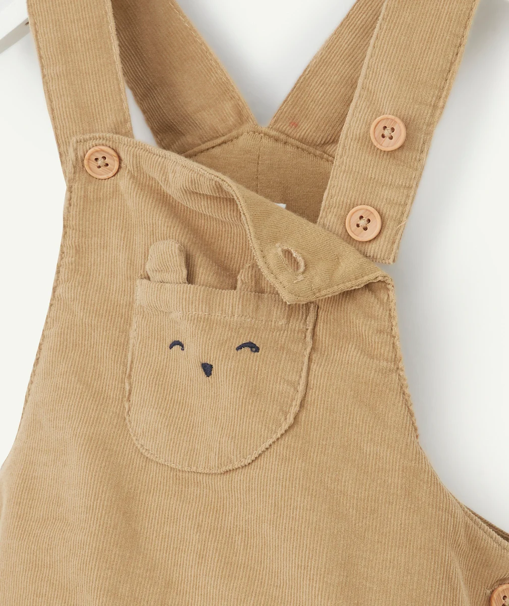 COMBISHORT BÉBÉ EN VELOURS CÔTELÉ MARRON