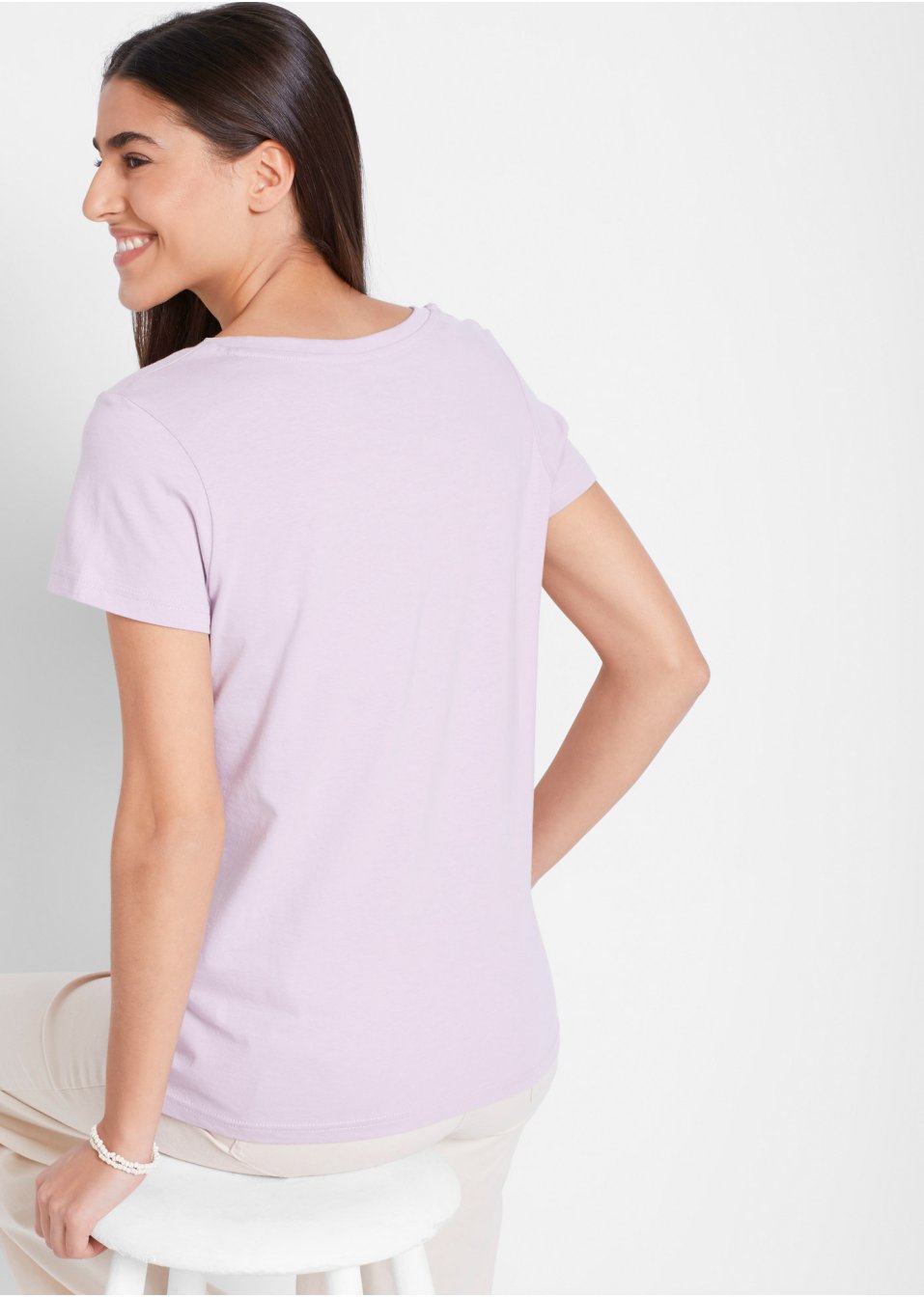Lot de 5 T-shirts col rond, manches courtes