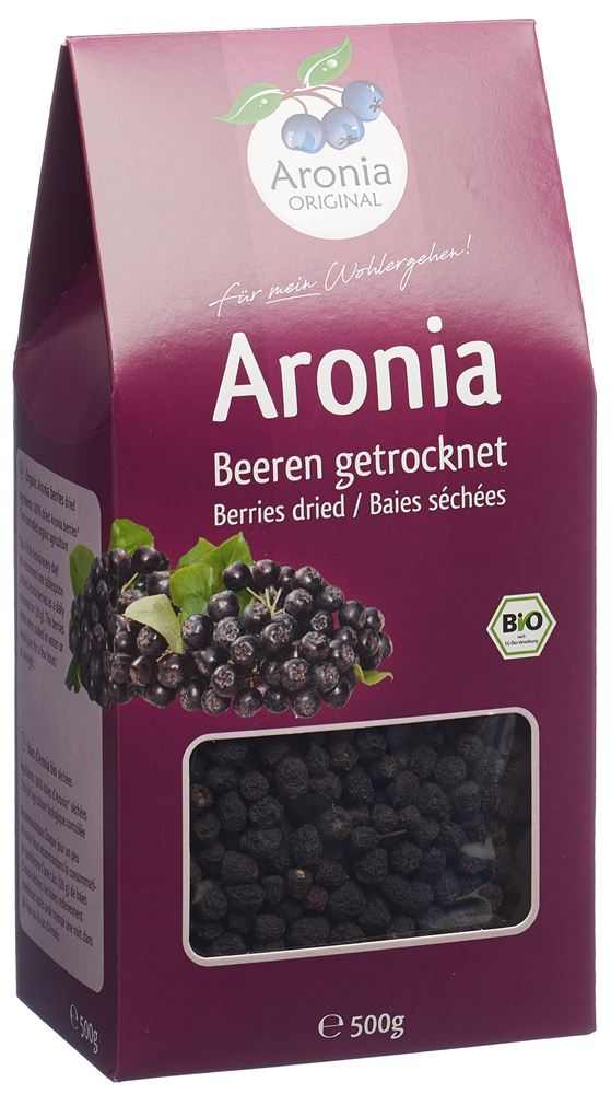 ARONIA ORIGINAL Bio Aroniabeeren<br>500 g, Beutel, getrocknet