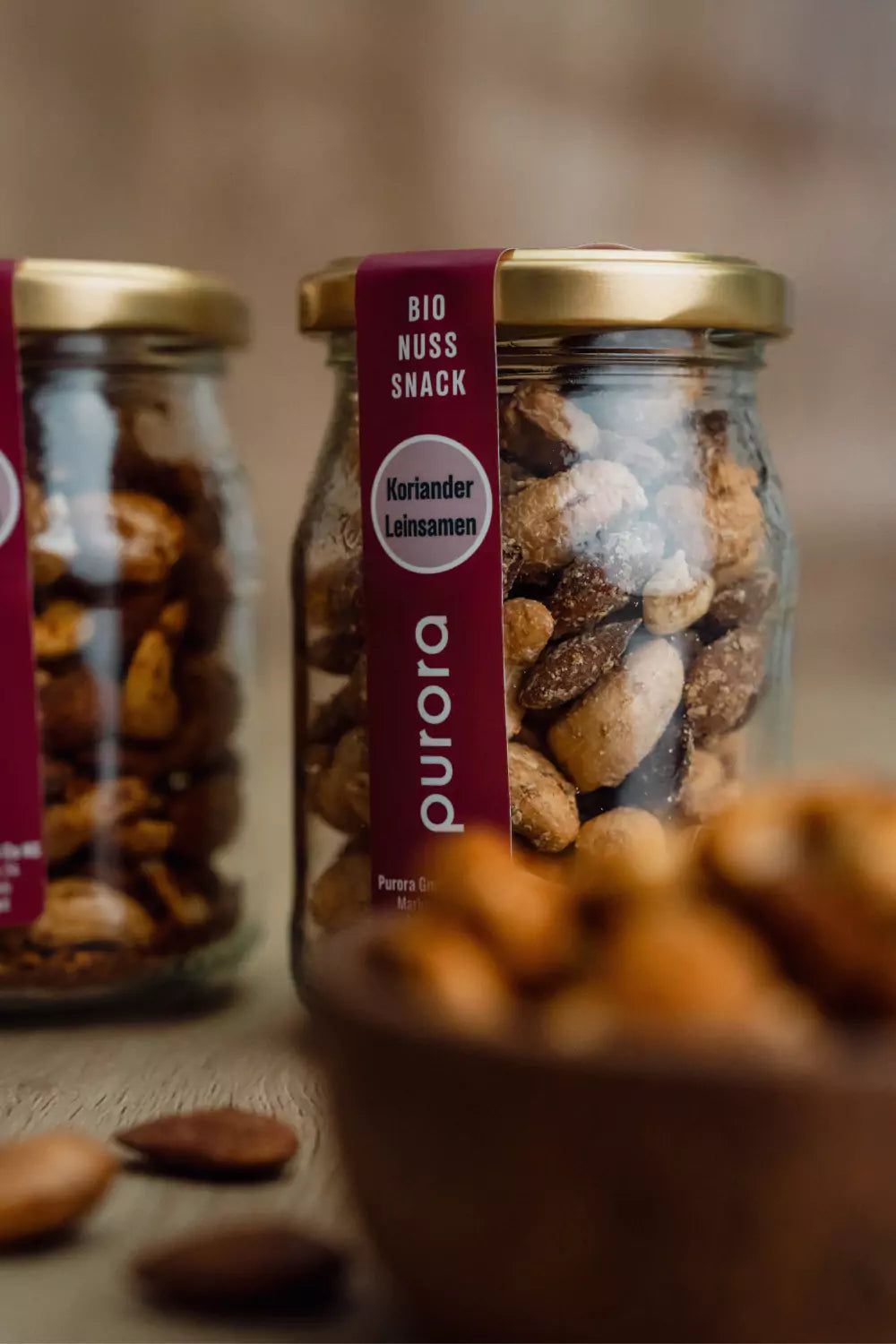 purora NUSS SNACK - Koriander & gekeimte Leinsamen