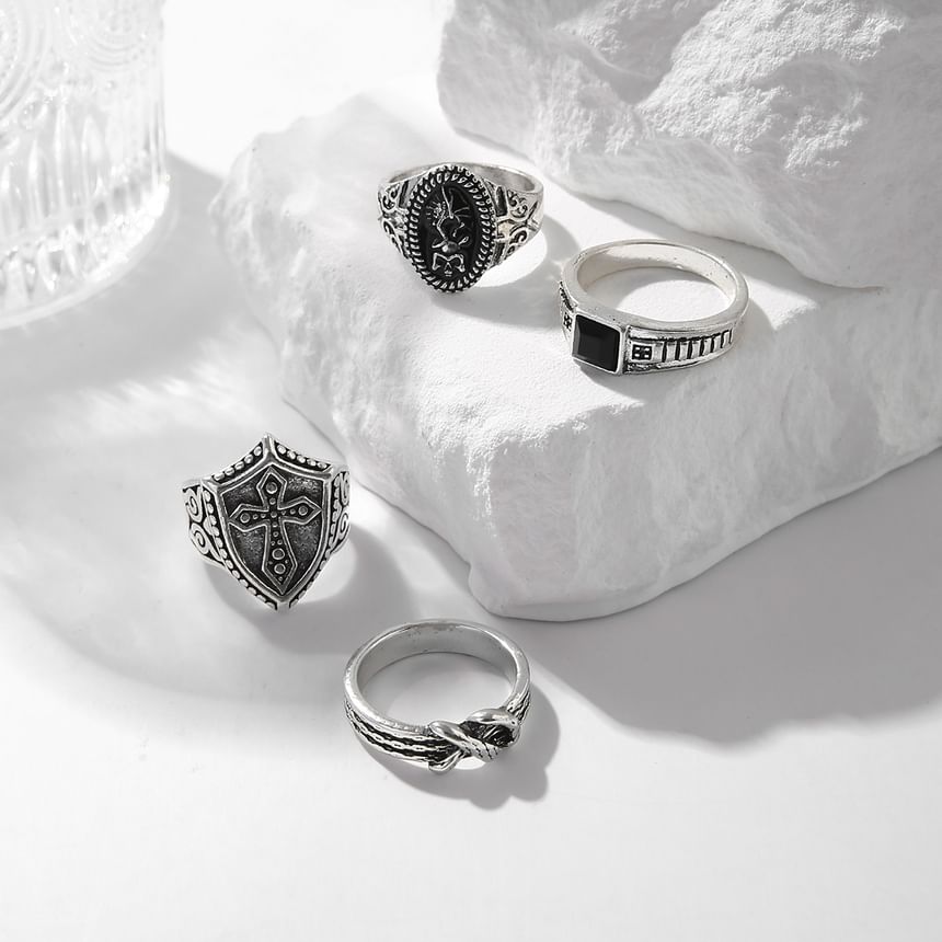 Gretlyn - Set van 4: Zilverkleurige ring