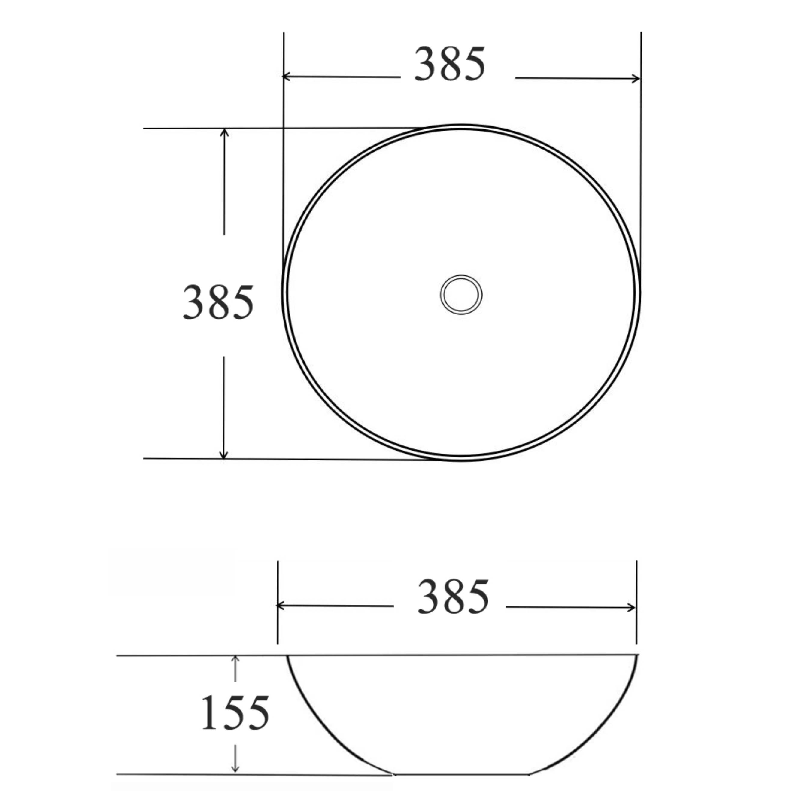 Best Design Deff opbouw waskom Ø38.5x15.5cm wit glans