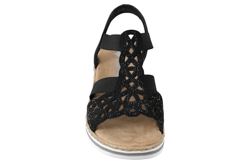 RIEKER SANDAL I SORT PU