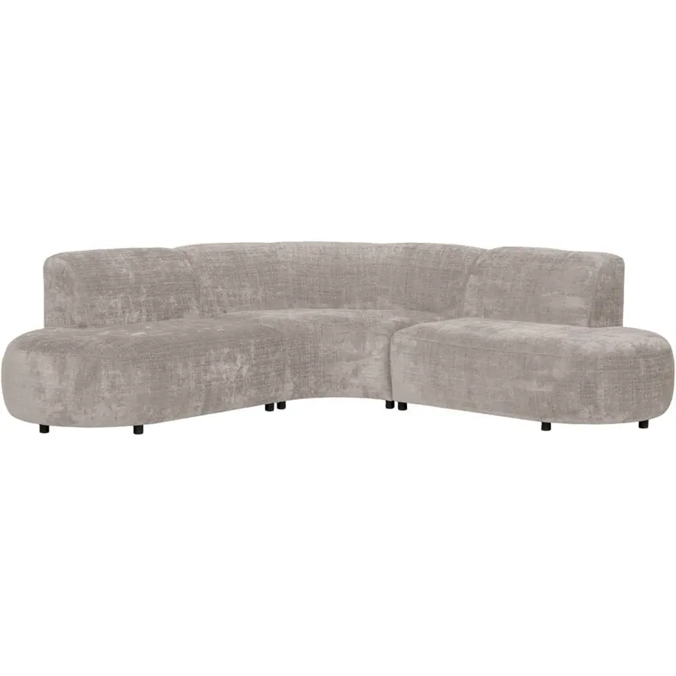 Hoekbank Luna rond - stof Cremona - beige