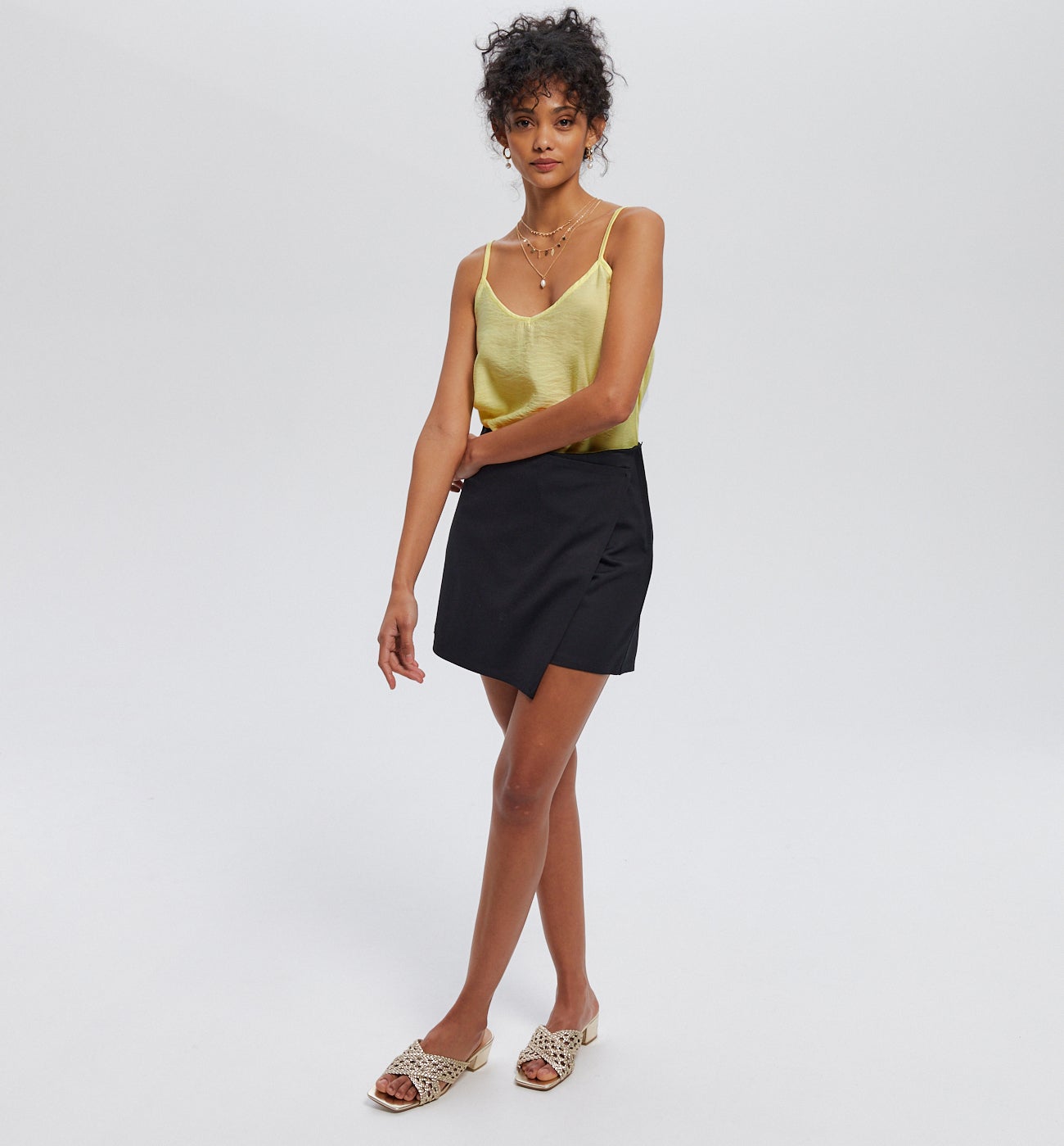 Top à fines bretelles Femme - Jaune vert
