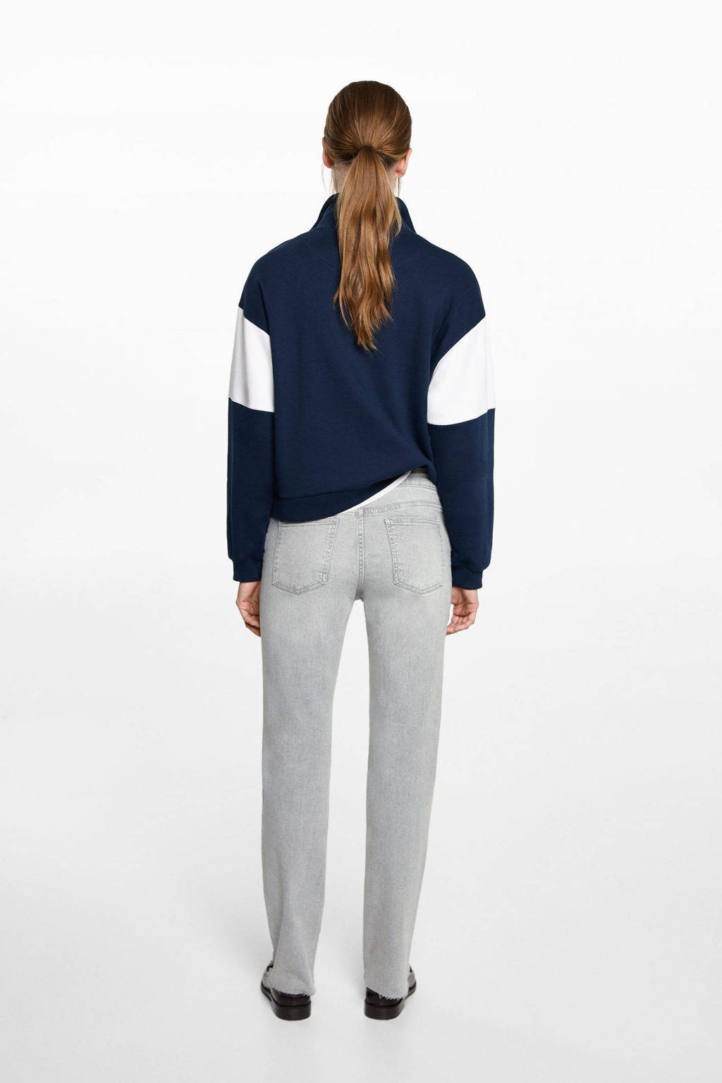 MANGO TEEN straight regular waist grey denim
