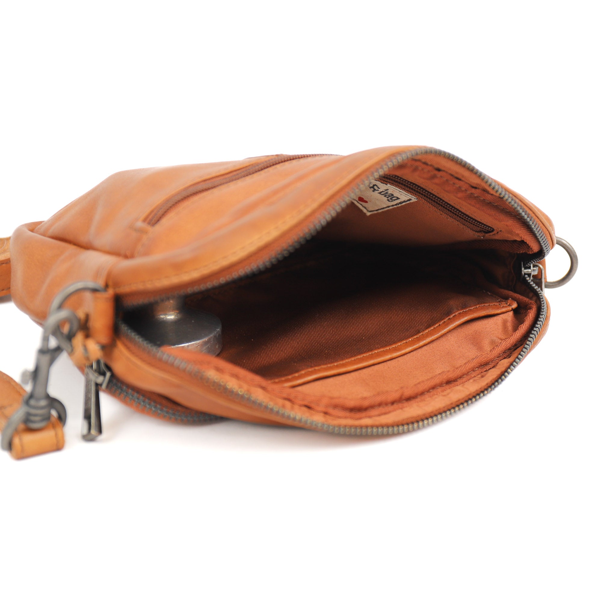 Schoudertasje 'Peggy' cognac Cognac