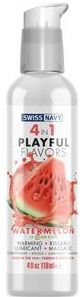 Swiss Navy - 4 in 1 Playful Flavors - Likbaar en Verwarmend Glijmiddel en Massage - Watermeloen 118 ml
