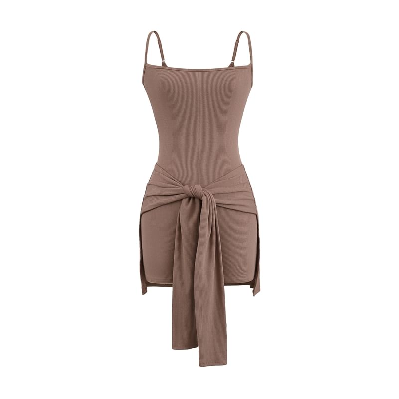 Ulark - Set: Spaghettibandjes romper met effen breisel + bolero