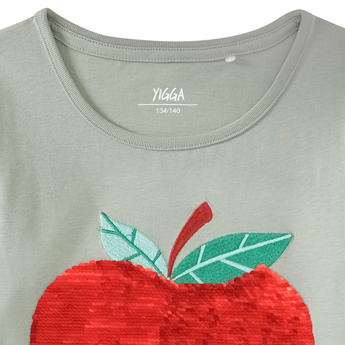 Yigga Mädchen Langarmshirt mit Wendepailletten helloliv