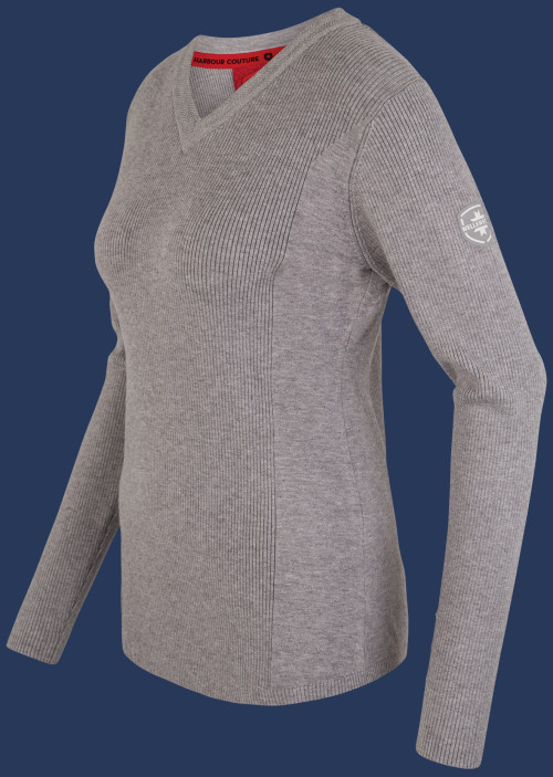 Damen Pullover 008 KoNitG, Heathergrey
