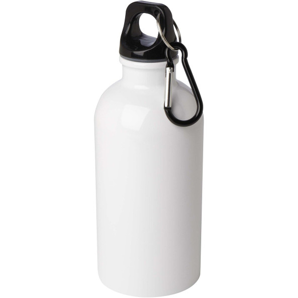 PF Concept 100860 - Bouteille d'eau Oregon de 400 ml simple paroi en acier recyclé certifié RCS avec mousqueton