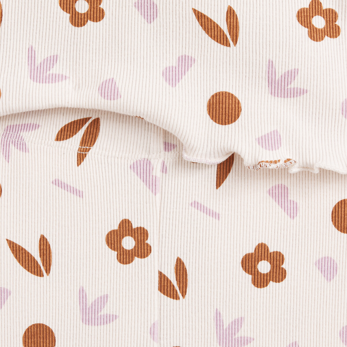 COLEÇÕES LA REDOUTE<br>Pijama de malha canelada com estampa floral
