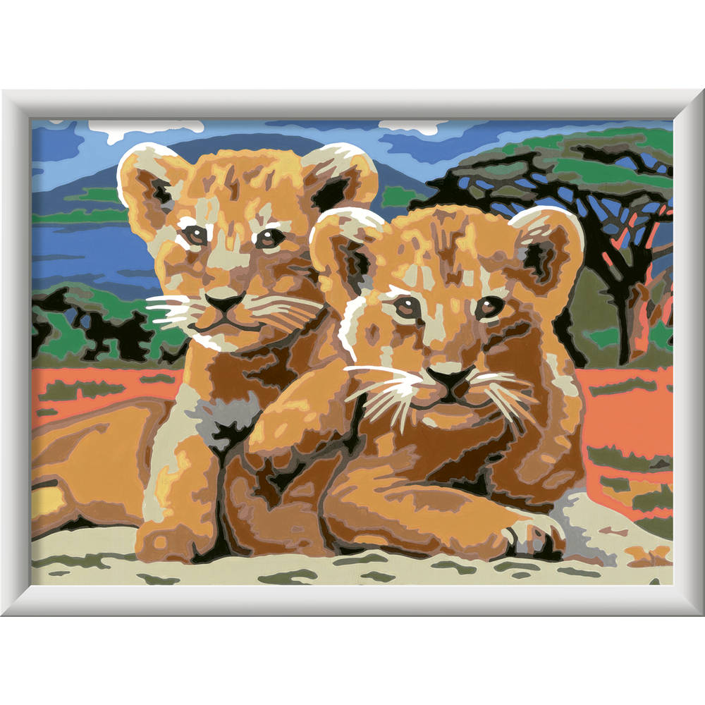 Ravensburger CreArt Schilderen op nummer kleine leeuwenwelpjes