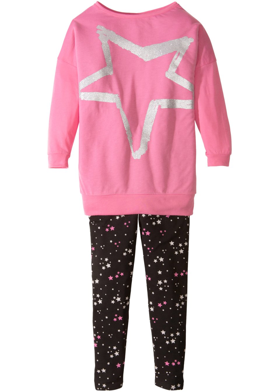 T-shirt long fille + legging (Ens. 2 pces.)