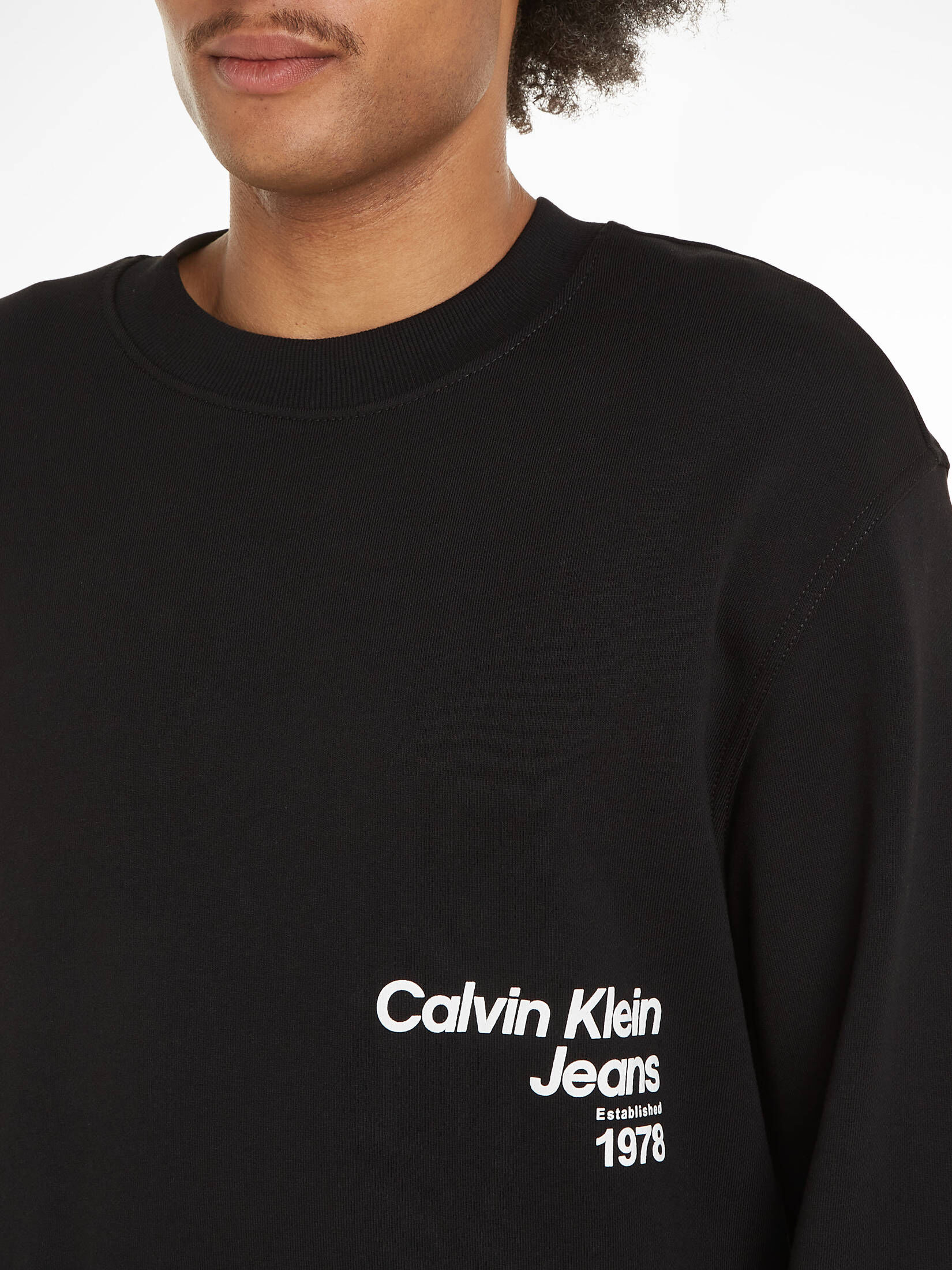 CALVIN KLEIN JEANS| Herren Sweatshirt DIFFUSED LOGO CREW NECK