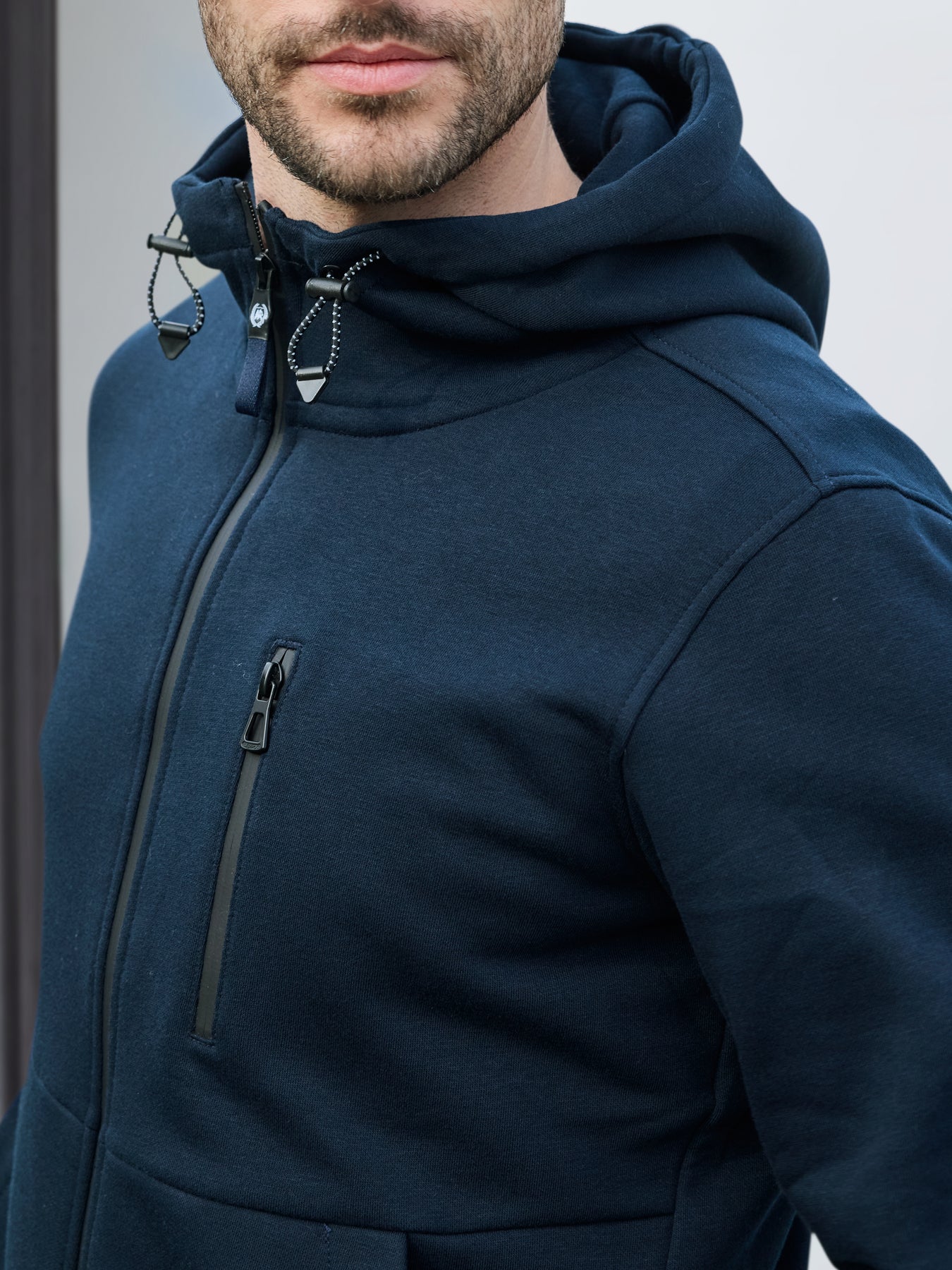Sweatjacke im Hoodie-Look aus Mischgewebe