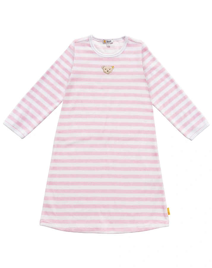 Nicki-Nachthemd BASIC gestreift in rosa/weiß